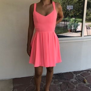 AKIRA Hot Pink Mini Dress w/ Side Cutouts